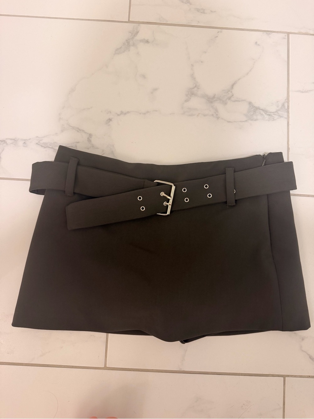 Zara Black High-Rise Belted Skort